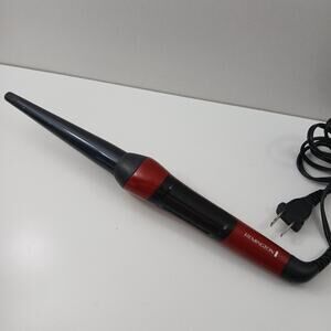 Remington Clipless Curling Iron Wand Red with Digital Heat Settings